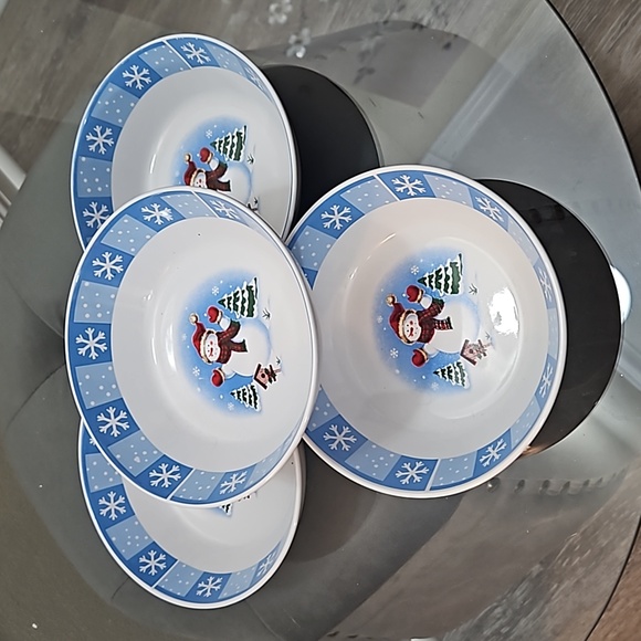 Merry Brite Snowman Bowls (4) - Picture 1 of 6